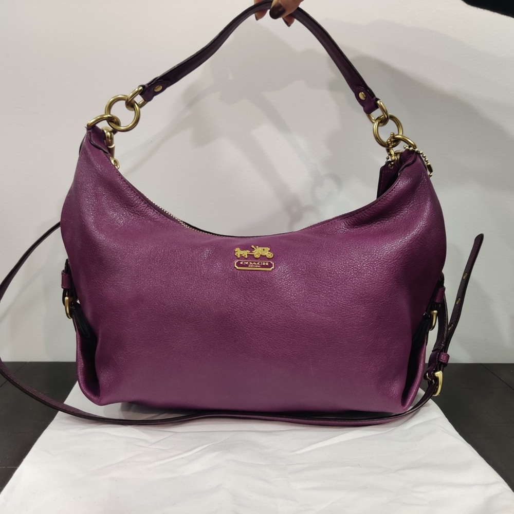 Coach Vintage Purple Leather Shoulder Bag